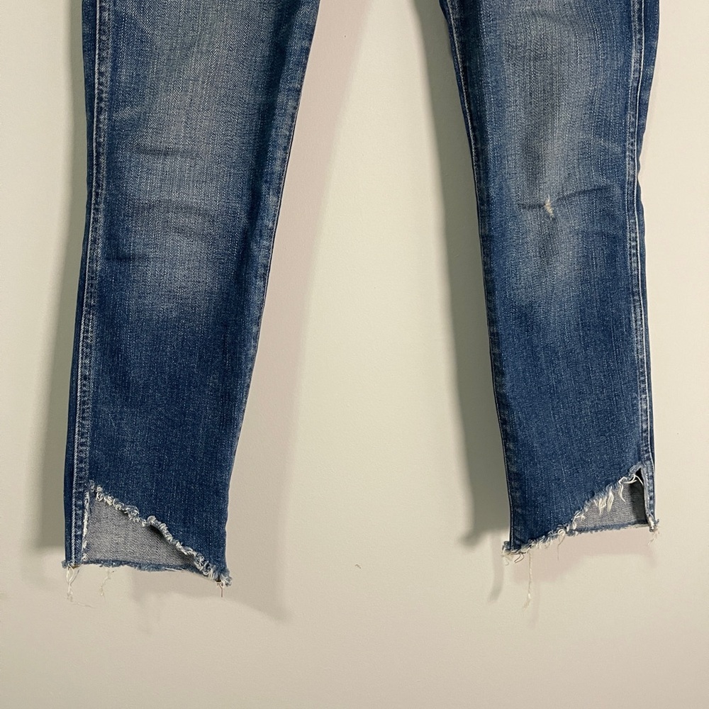 Madewell Jeans Size 24P Blue 10" High Rise Skinny Raw Hem Denim - Picture 6 of 15